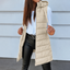 Women's longline zip up puffer vest in beige