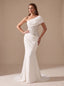 Women's One-Shoulder Mermaid Gown with Crystal Corset and Ruched Skirt