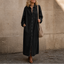 Women's Oversized Denim Look Button Front Shirt Dress in black