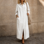 Women's Oversized Denim Look Button Front Shirt Dress in white