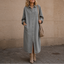 Women's Oversized Denim Look Button Front Shirt Dress in gray