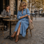 Women's Oversized Denim Look Button Front Shirt Dress