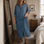 Women's Oversized Denim Look Button Front Shirt Dress