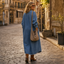 Women's Oversized Denim Look Button Front Shirt Dress