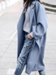 Women's oversized open front draped coat in blue
