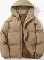 Women's oversized hooded puffer jacket in beige