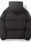 Women's oversized hooded puffer jacket in black
