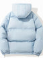 Women's oversized hooded puffer jacket in light blue
