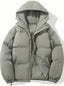 Women's oversized hooded puffer jacket in khaki green