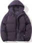 Women's oversized hooded puffer jacket in purple