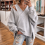 Women's Oversized Off-Shoulder Cutout Fleece Sweatshirt