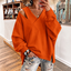 Women's Oversized Off-Shoulder Cutout Fleece Sweatshirt in orange
