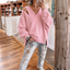 Women's Oversized Off-Shoulder Cutout Fleece Sweatshirt in pink