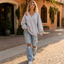 Women's Oversized Off-Shoulder Cutout Fleece Sweatshirt