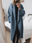 Women's oversized open front wool blend coat in blue
