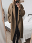 Women's oversized open front wool blend coat in brown