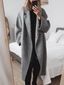 Women's oversized open front wool blend coat in grey