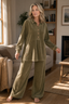 Women's Oversized Velvet Two-Piece Lounge Set with Top and Pants