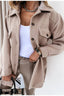 Women's oversized wool blend shacket in beige