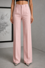 Women's Pinstripe High-Waisted Wide-Leg Pants in light pink