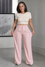 Women's Pinstripe High-Waisted Wide-Leg Pants