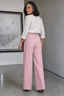 Women's Pinstripe High-Waisted Wide-Leg Pants