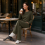 Women's Pleated Round Neck Wide-Leg Two-Piece Lounge Set