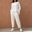 Women's Pleated Wide-Leg Pants Two-Piece Loungewear Set
