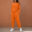 Women's Pleated Wide-Leg Pants Two-Piece Loungewear Set in orange