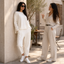 Women's Pleated Wide-Leg Pants Two-Piece Loungewear Set