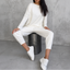 Women's Pleated Wide-Leg Pants Two-Piece Loungewear Set in white