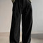 Women's Pleated Wide-Leg Pants with Tailored Waist in black
