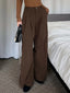 Women's Pleated Wide-Leg Pants with Tailored Waist