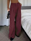 Women's Pleated Wide-Leg Pants with Tailored Waist