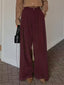 Women's Pleated Wide-Leg Pants with Tailored Waist