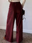 Women's Pleated Wide-Leg Pants with Tailored Waist