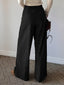 Women's Pleated Wide-Leg Pants with Tailored Waist