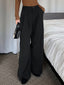 Women's Pleated Wide-Leg Pants with Tailored Waist