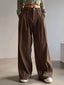 Women's Pleated Wide-Leg Pants with Tailored Waist