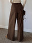 Women's Pleated Wide-Leg Pants with Tailored Waist