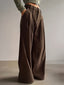 Women's Pleated Wide-Leg Pants with Tailored Waist