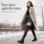 Snow boots worn with a skirt in winter