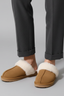 Women's Plush Lined Indoor Slippers with Textured Sole in brown