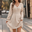 Women's Pointelle Knit A-Line Sweater Dress