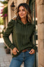 Women's Puff Sleeve Hooded Sweatshirt in green