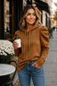 Women's Puff Sleeve Hooded Sweatshirt