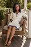 Women's Quarter Zip Collared Sweatshirt Dress