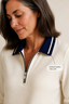 Women's Quarter Zip Collared Sweatshirt Dress