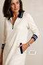 Women's Quarter Zip Collared Sweatshirt Dress