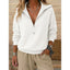 Women's Quarter Zip Lapel Collar Sweatshirt in white